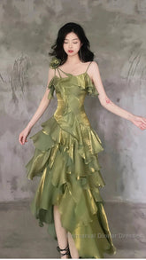 Sparkle Ruffle Semi Formal Prom Dresses Causal Birthday Dresses Dance Party Dress